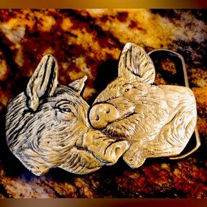 Vintage Buckle - 1979 Limited Edition Great American Chicago Buckle - Brass Hogs